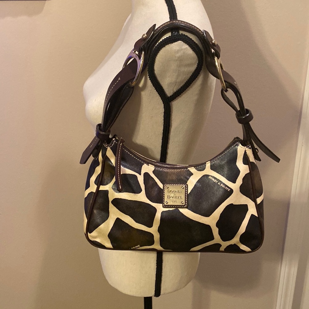 Dooney & Bourke leather giraffe print hobo bag